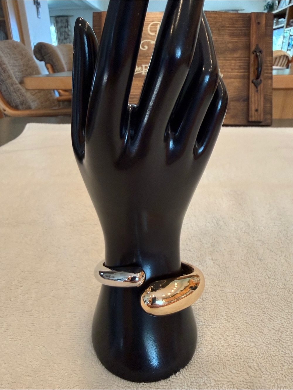 Two-Tone Gold & Silver Open Cuff Bracelet